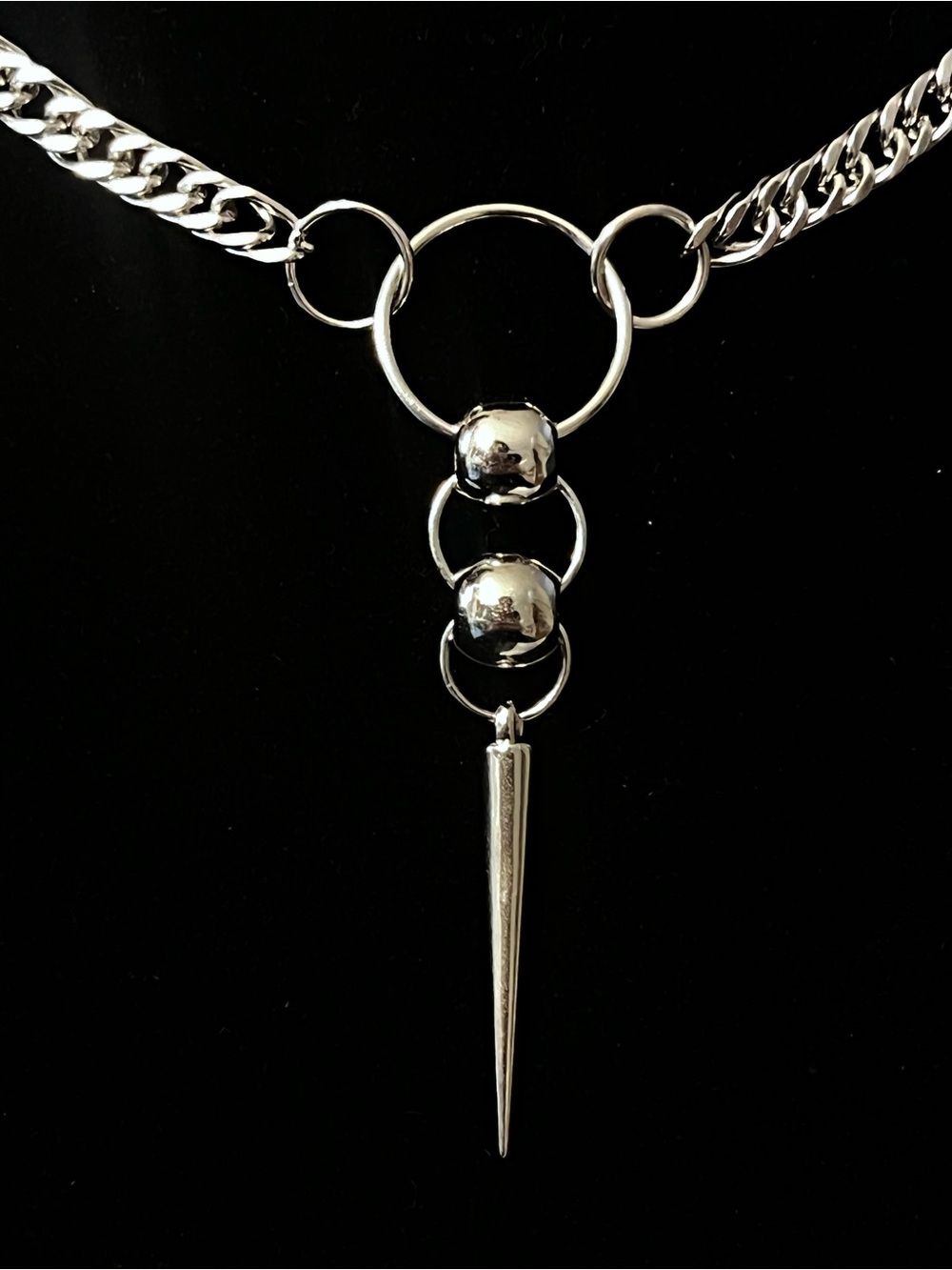 Hand Crafted Spike Pendant Chain Necklace - Picture 5 of 5